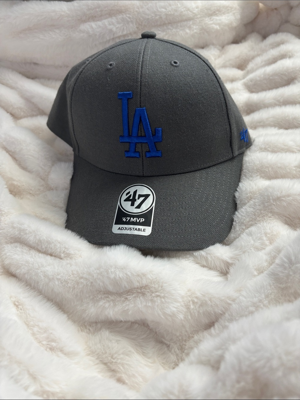 47 Dodgers Hat in Charcoal with Royal Blue LA Logo